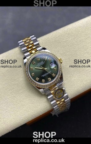 Rolex Super Clone Datejust 31MM Green Dial Yellow Gold Super Clone Watch 