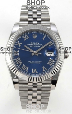 Datejust Super Clone 126334 Blue Roman Dial 41MM FREE SPRUNG MVMNT 3235 Watch 