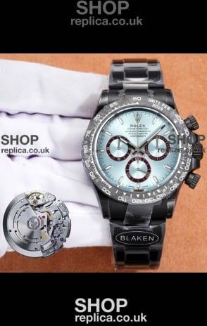 Rolex Daytona Blaken 4131 Movement ICE Blue Dial Super Clone Watch 