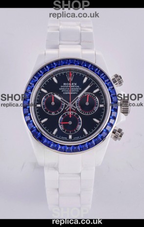 Rolex Daytona AET White Ceramic Dark Blue Dial 4130 Movment Super Clone Watch 