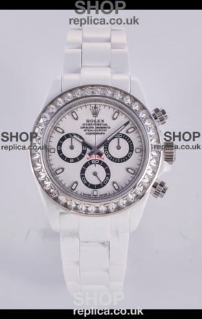 Rolex Daytona AET White Ceramic White Dial 4130 Movment Super Clone Watch 