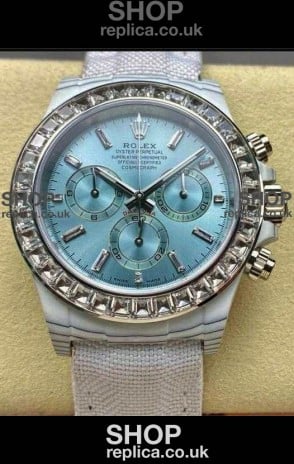 Rolex Daytona TPT Casing Ice Blue Dial Nylon Strap Super Clone Watch 