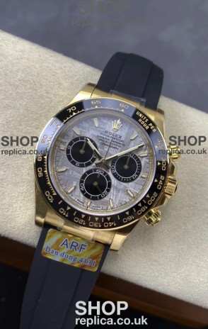 Rolex Daytona 126518 Yellow Gold Meteorite Dial FREE SPRUNG MVMNT Super Clone Watch 