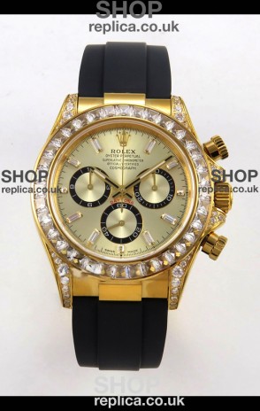 Rolex Daytona 126538 Yellow Gold FREE SPRUNG MVMT Gold Dial Super Clone Watch 