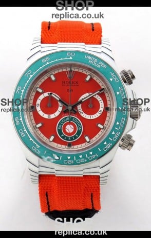 Rolex Daytona DiW RG Course Edition White Carbon Red Dial Super Clone Watch 