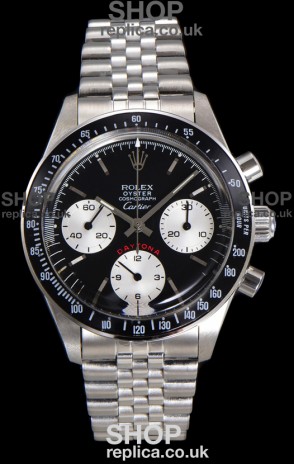 Rolex Daytona Paul Newman 37MM Cartier Black Dial Manual Wind Super Clone Watch 
