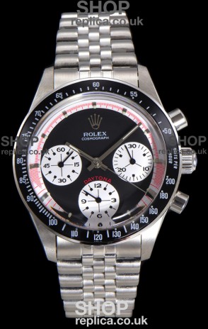 Rolex Daytona Paul Newman 37MM Black Dial Manual Wind Super Clone Watch 