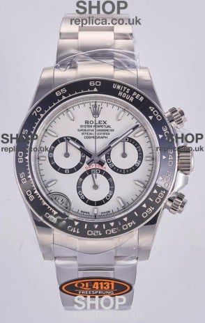 Rolex Daytona 126500 White Dial Stick Markers FREE SPRUNG MVMT Super Clone Watch 
