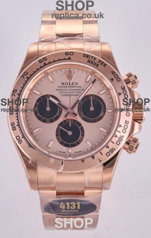 Rolex Daytona 126505 Rose Gold Dial Stick Markers FREE SPRUNG MVMT Super Clone Watch 