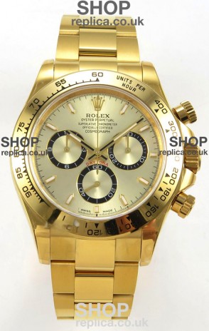 Rolex Daytona 126508 Yellow Gold Dial FREE SPRUNG MVMT Super Clone Watch 