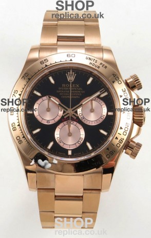 Rolex Daytona 126505 Rose Gold Black Dial FREE SPRUNG MVMT Super Clone Watch 