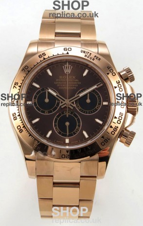 Rolex Daytona 126505 Rose Gold Brown Dial FREE SPRUNG MVMT Super Clone Watch 