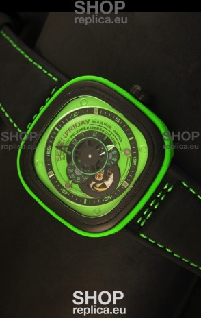 SevenFriday P-32 Black and Green with Original Miyota 82S7 Movement - 1:1 Mirror Quality