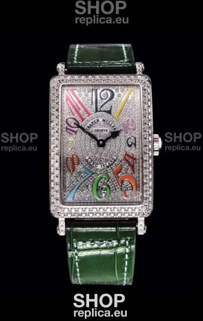 Franck Muller Long Island Color Dreams Ladies Swiss Watch in Green Strap