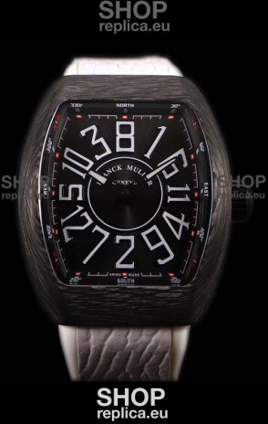 Franck Muller Vanguard Carbon Casing Black Indexes Swiss Watch