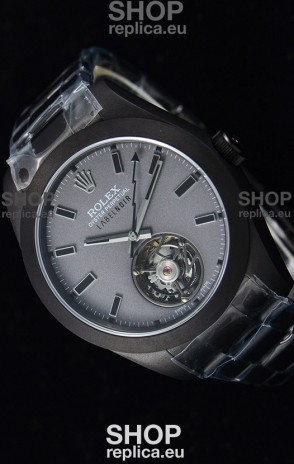 Rolex Milgauss LABELNOIR Tourbillon Swiss Replica Watch PVD Coated Case