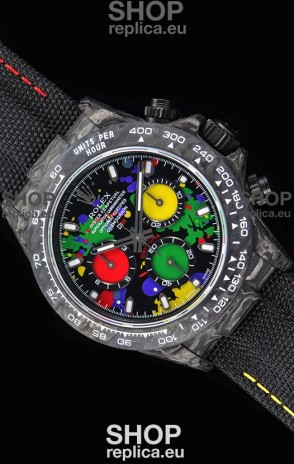Rolex Daytona DiW Forged Cabon Casing 1:1 Mirror Replica Multicolored Dial