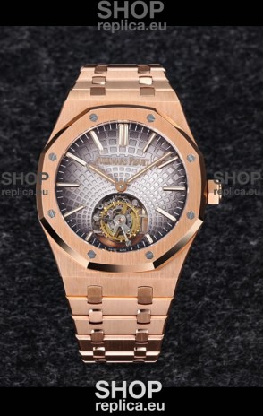 Audemars Piguet Royal Oak Flying Tourbillon 41mm in 904L Rose Gold with Grey Dial