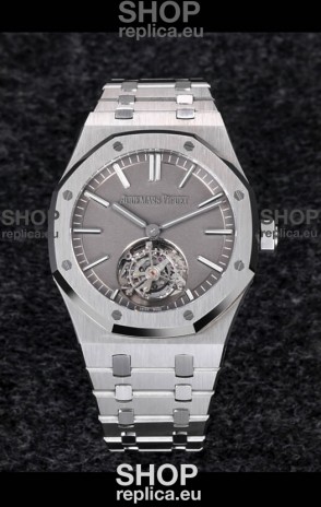 Audemars Piguet Royal Oak Tourbillon 41mm Blue Dial in 904L Casing - Sandblasted Smoked Grey Dial