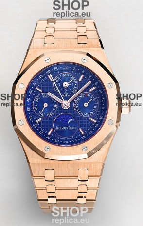 Audemars Piguet Royal Oak Perpetual Calendar Swiss Replica 904L Steel in Rose Gold Casing