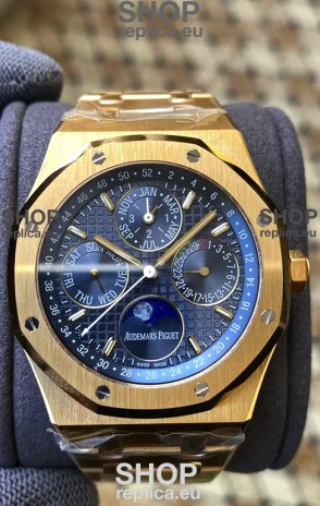 Audemars Piguet Royal Oak Perpetual Calendar Swiss Replica 904L Steel in Yellow Gold Casing