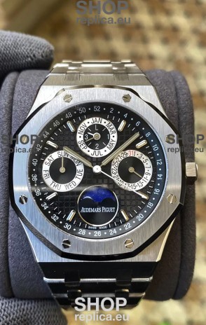 Audemars Piguet Royal Oak Perpetual Calendar Swiss Replica 904L Steel in Black Dial 