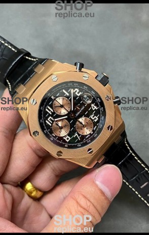 Audemars Piguet Royal Oak Offshore Black Dial Chronograph 1:1 Mirror Replica Watch - 904L Steel
