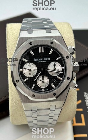 Audemars Piguet Royal Oak Chronograph Black Dial Steel Strap Swiss Replica Watch