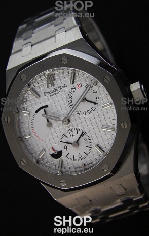 Audemars Piguet Royal Oak Dual Time Swiss Replica Watch in White Dial