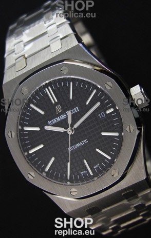 Audemars Piguet Royal Oak 41MM Black Dial Steel Strap - 1:1 Mirror Ultimate Edition