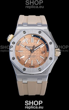 Audemars Piguet Royal Oak Diver Swiss Replica Light Pink Dial 1:1 Quality 3120 Movement 904L Steel 