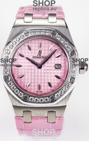 Audemars Piguet Royal Oak 33MM 904L Steel Quartz Pink Dial Swiss Replica Watch 