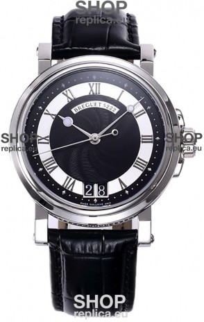 Breguet Marine Automatic Big Date 5817 Stainless Steel Watch with in Black Dial 
