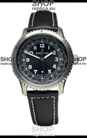 Breitling Navitimer Aviator 8 B35 Unitime Automatic 45 Black Dial 1:1 Mirror Swiss Replica Watch 