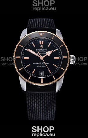 Breitling SuperOcean Heritage II 44MM Black Dial Two Tone 904L Rubber Strap 1:1 Mirror Replica