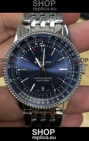 Breitling Navitimer 1 Automatic Swiss Replica Watch in Blue Dial - Steel Strap