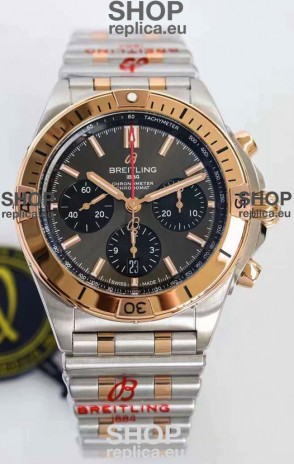 Breitling Chronomat B01 42 Edition Swiss 904L Steel 2 Tone Rose Gold with Grey Dial 1:1 Mirror Replica Watch