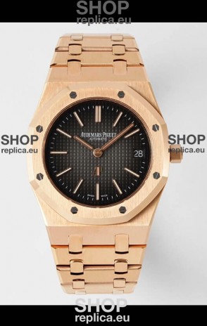 Audemars Piguet Royal Jumbo Oak Extra Thin Swiss Replica Rose Gold - 1:1 Mirror Replica Watch