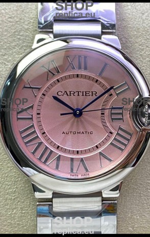 Ballon De Cartier Swiss Automatic 1:1 Mirror Quality 36MM in Stainless Steel Pink Dial
