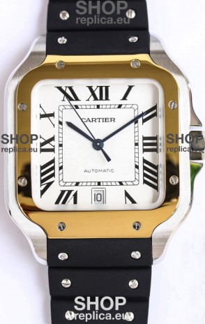 Santos De Cartier Two Tone Yellow Gold 1:1 Mirror Swiss Replica Watch 40MM