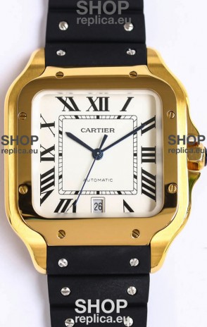 Santos De Cartier Yellow Gold Casing 1:1 Mirror Swiss Replica Watch 40MM