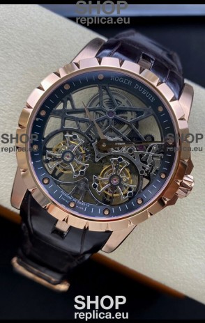 Roger Dubuis Excalibur Dual Tourbillon 1:1 Mirror Swiss Rose Gold Case