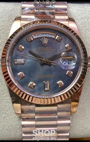 Rolex Day Date 36MM 118235 Rose Gold in Pearl Dial 1:1 Mirror Replica Watch