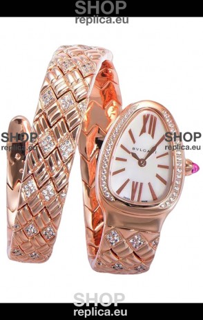 Bvlgari Serpenti Edition Rose Gold Casing White Dial Watch in 1:1 Mirror Quality