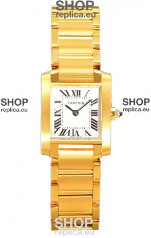 Cartier Tank Francaise Yellow Gold Swiss Quartz Replica Watch 25.70MM