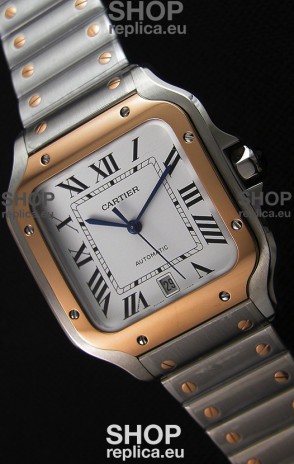 Cartier Santos De Cartier 1:1 Mirror Replica - 40MM Two Tone Steel Watch 