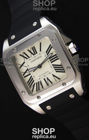 Cartier Santos De Cartier 1:1 Mirror Replica Watch 39MM Rubber Strap
