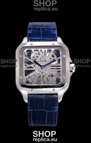 Cartier Santos DUMONT Skeleton Watch in Stainless Steel Swiss Watch 