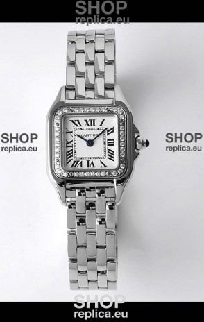 Cartier PANTHERE Edition 22MM 1:1 Mirror Quality Swiss Replica Watch in White Dial - Diamonds Bezel