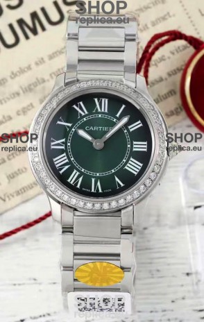 Cartier Ronde Must 29MM Swiss Quartz Green Dial 1:1 Mirror Swiss Replica Watch 